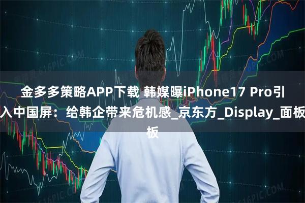 金多多策略APP下载 韩媒曝iPhone17 Pro引入中国屏:给韩企带来危机感_京东方_Display_面板